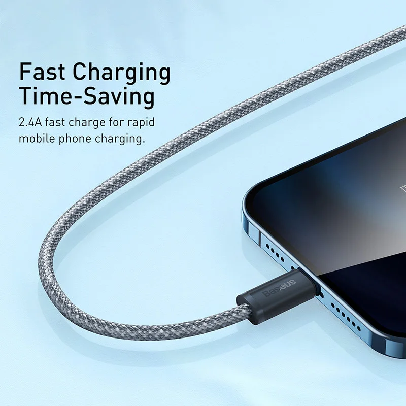 Baseus USB Cable for iPhone 14 13 Pro Max Fast Charging USB Cable for iPhone 12 mini pro max Data USB 2.4A Cable Baseus USB Cable for iPhone 14 13 Pro Max Fast Charging USB Cable for iPhone 12 mini pro max Data USB 2.4A Cable